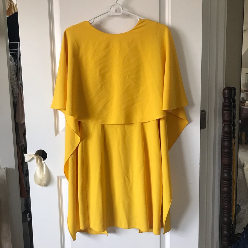 Cape-like Yellow Cocktail Dress by Zara